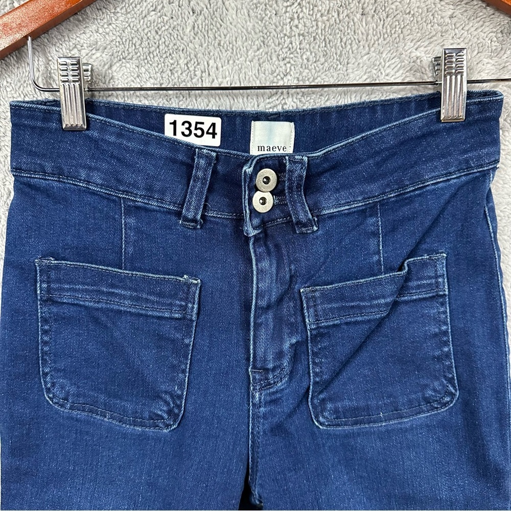 Maeve Anthropologie High Rise Flare Bell Bottom Jeans Size 25P - Picture 5 of 10
